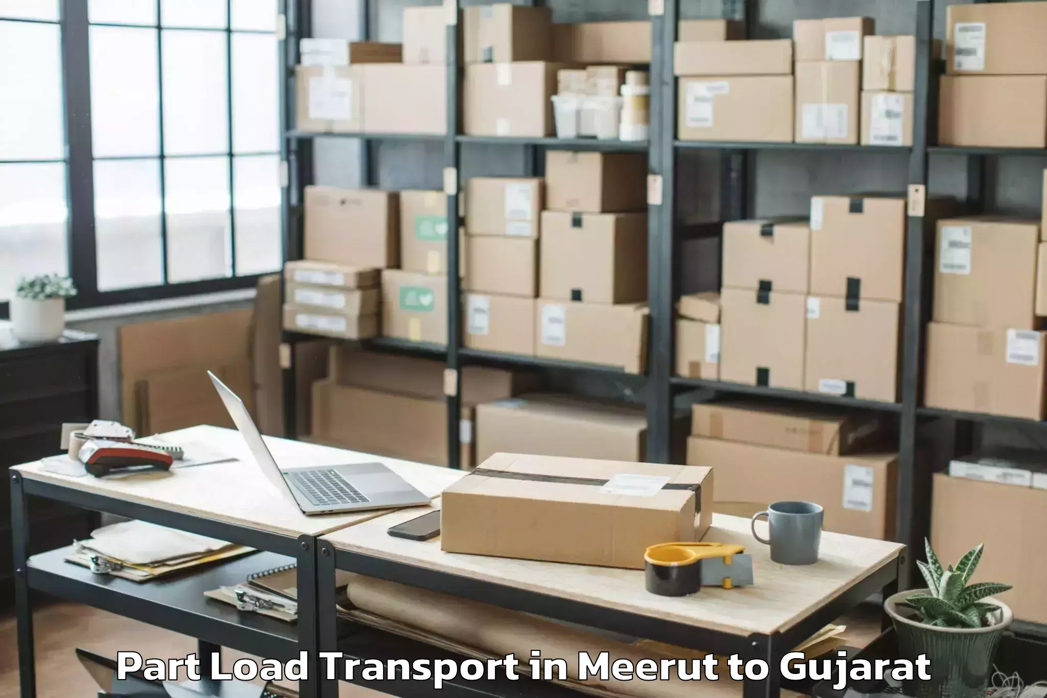 Reliable Meerut to Ghogha Part Load Transport